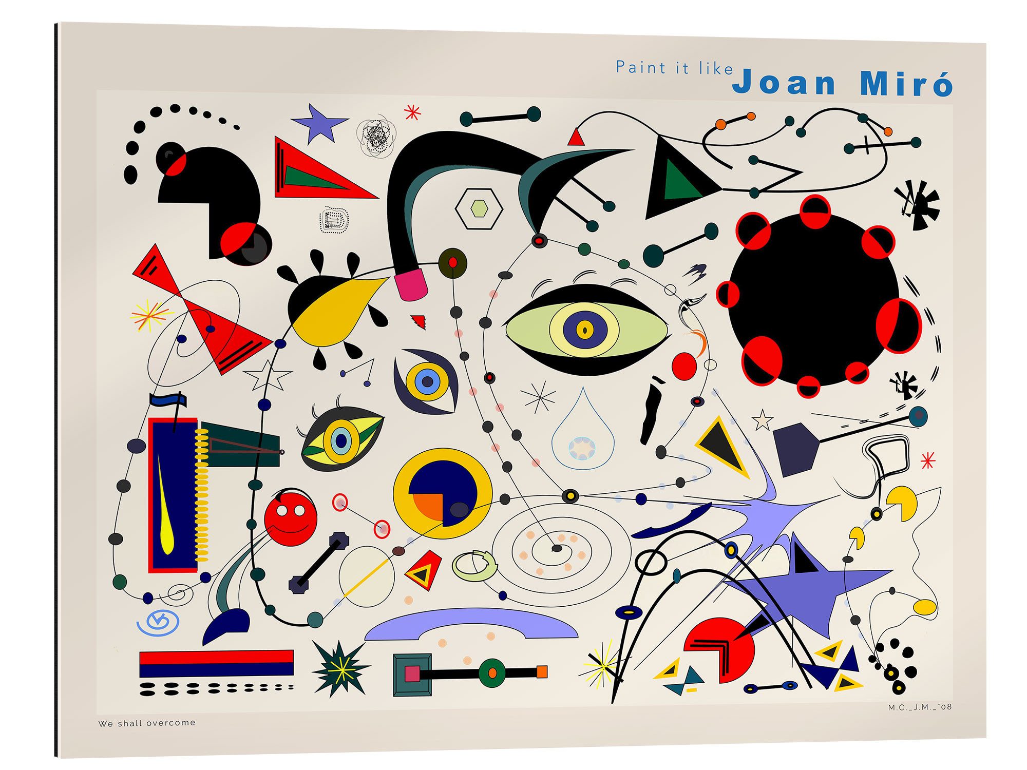 Posterlounge XXL-Wandbild Exhibition Posters, Joan Miró - We Shall Overcome, Wohnzimmer Modern Malerei