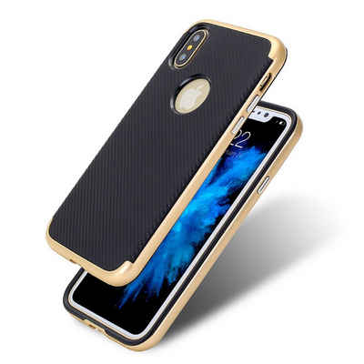 König Design Handyhülle Apple iPhone XS, Apple iPhone XS Handyhülle Backcover Gold