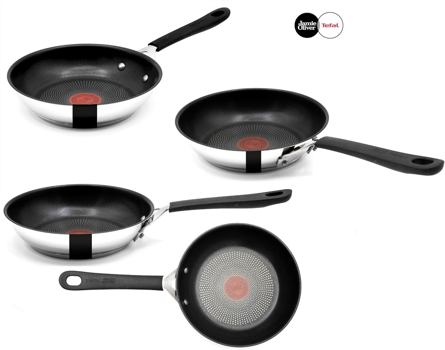 Tefal Bratpfanne Jamie Oliver E76 Bratpfanne 20cm, Edelstahl 18/10, Antihaftbeschichtet