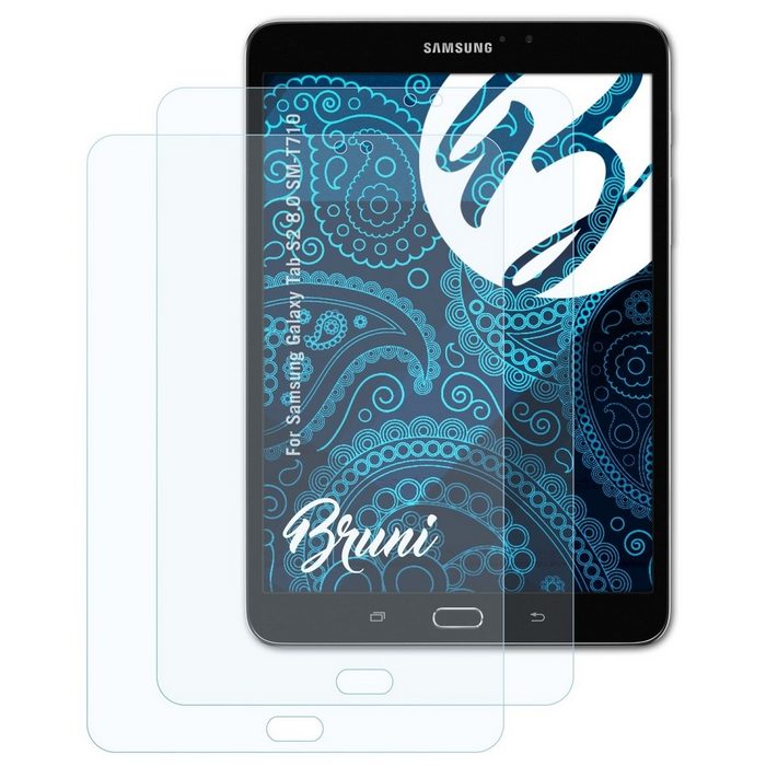 Bruni Schutzfolie für Samsung Galaxy Tab S2 8.0 SM-T710 (2 Folien) praktisch unsichtbar