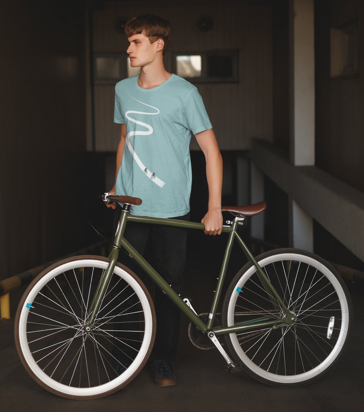 Baddery Print-Shirt Fahrrad T-Shirt: "Radweg" - Fun Shirts Männer, hochwert günstig online kaufen