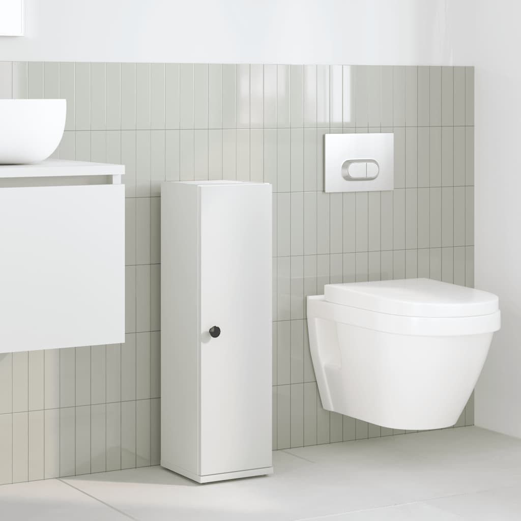 vidaXL Badezimmer-Set Badezimmerschrank mit Rollenhalter Weiß günstig online kaufen