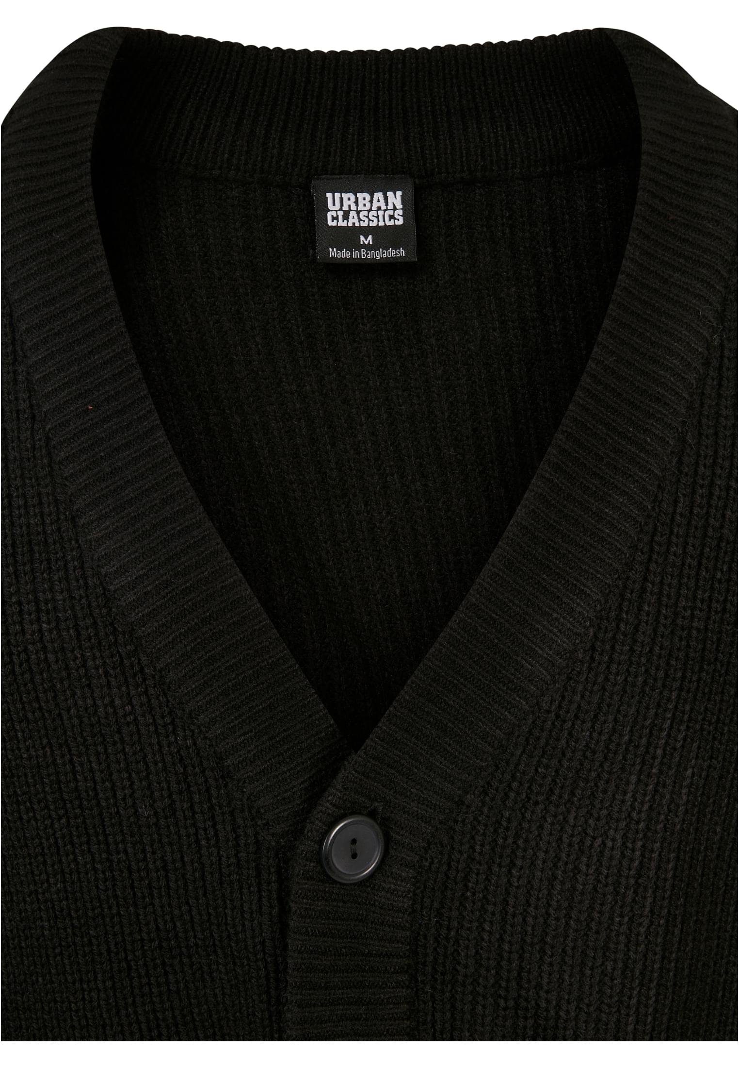 Strickjacke CLASSICS Jacket URBAN Fleece black Micro Hooded (1-tlg) Herren