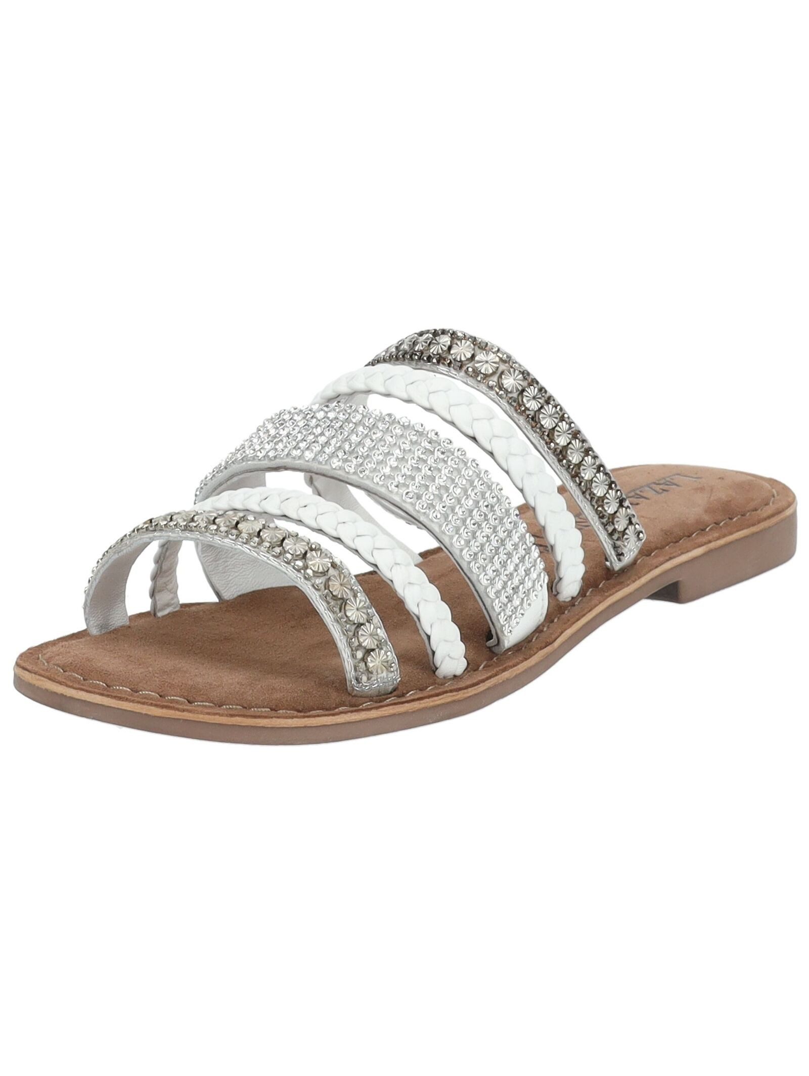 Lazamani Lazamani Pantoletten Leder/Textil Pantolette günstig online kaufen