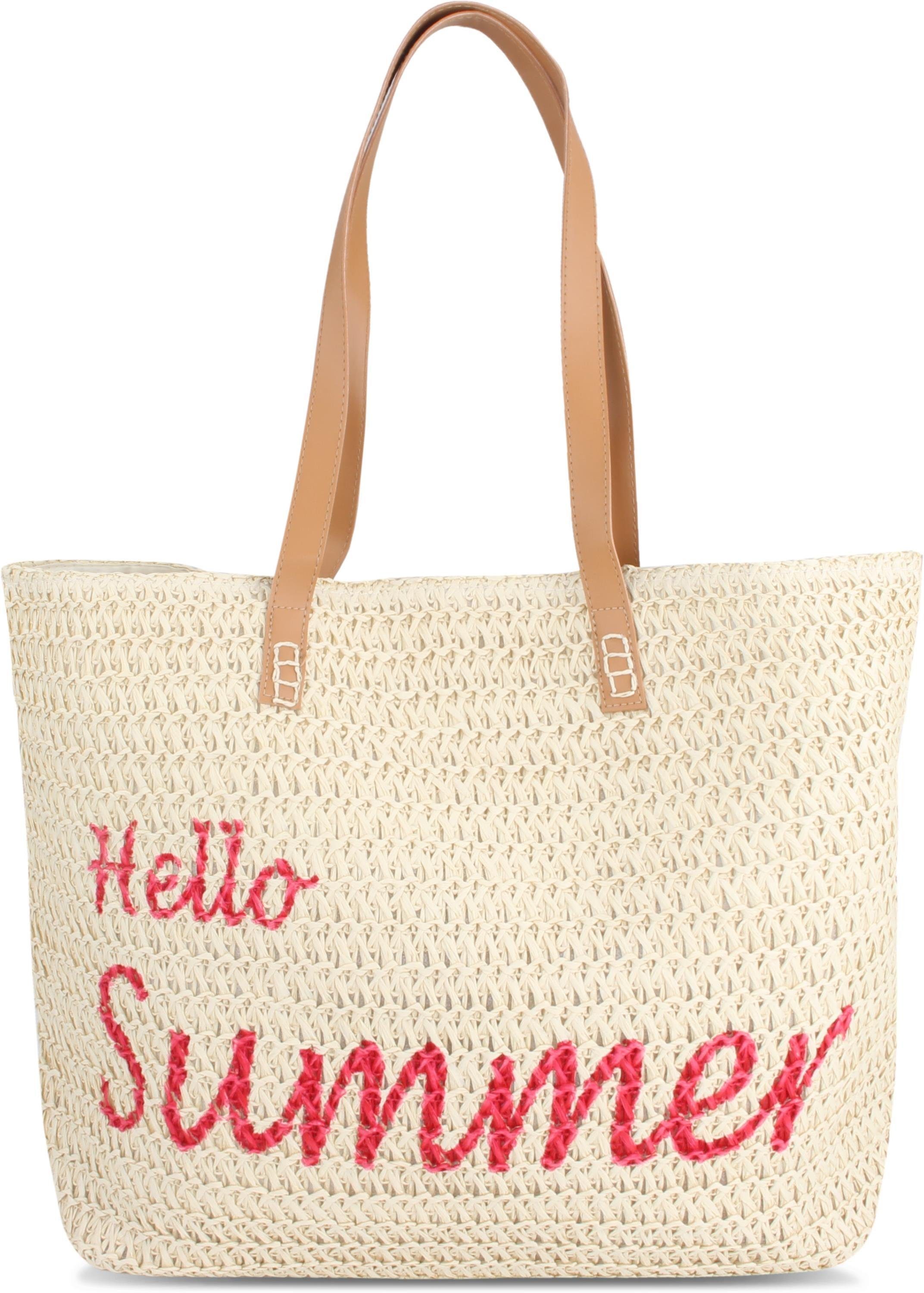 normani Strandtasche Bequeme Sommer-Umhängetasche, Strandtasche, Schultertasche als Henkeltasche tragbar Hello Summer