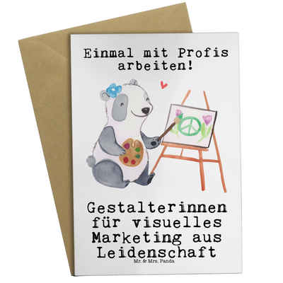 Mr. & Mrs. Panda Grußkarte Gestalterinnen für visuelles Marketing Leidenschaft - Weiß - Geschenk, Hochglänzende Veredelung