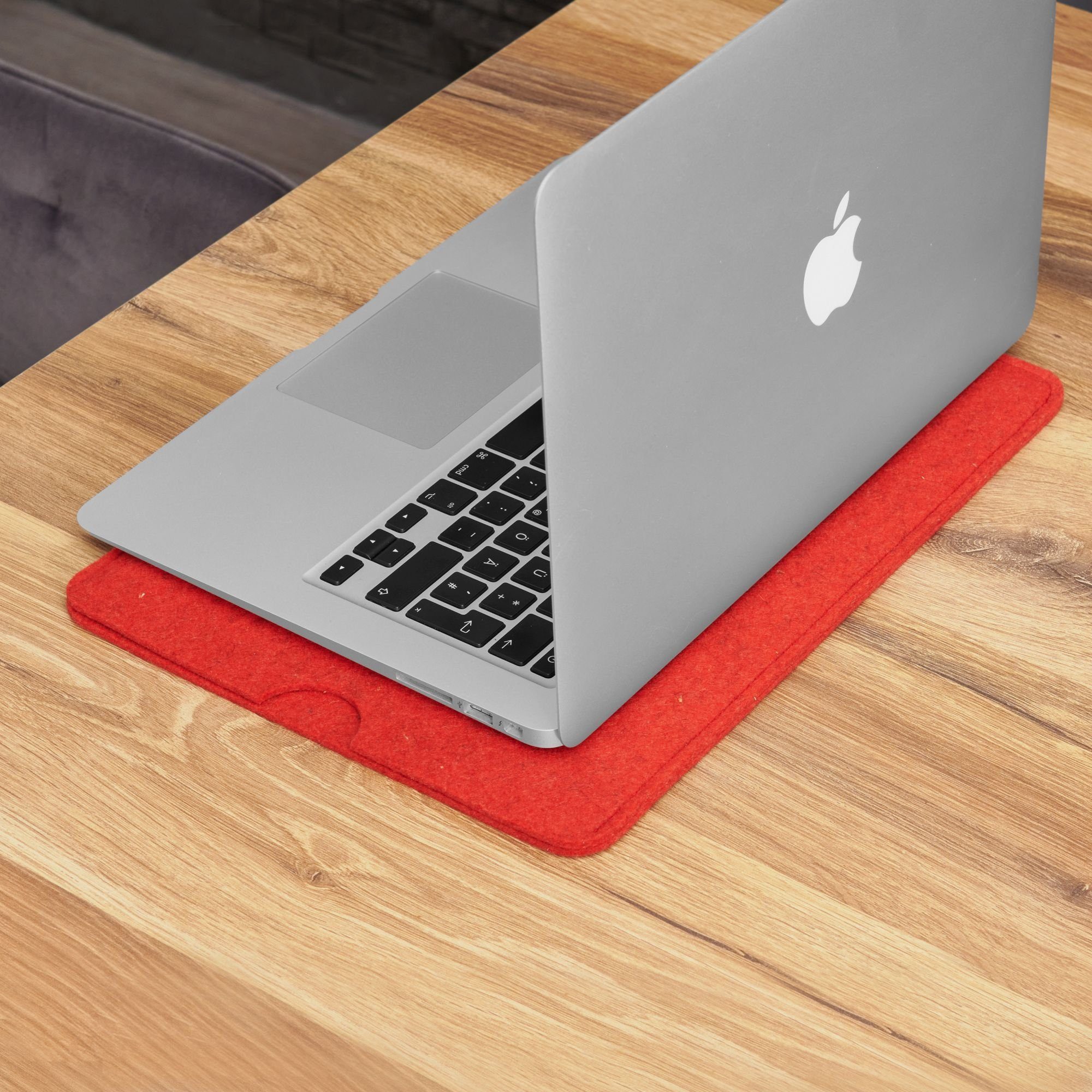 CoverKingz Laptoptasche Hülle für Apple 16" Pro Rot Germany Filz Made Handmade MacBook Case, 100% in Tasche Schurwolle, (M1/M2)