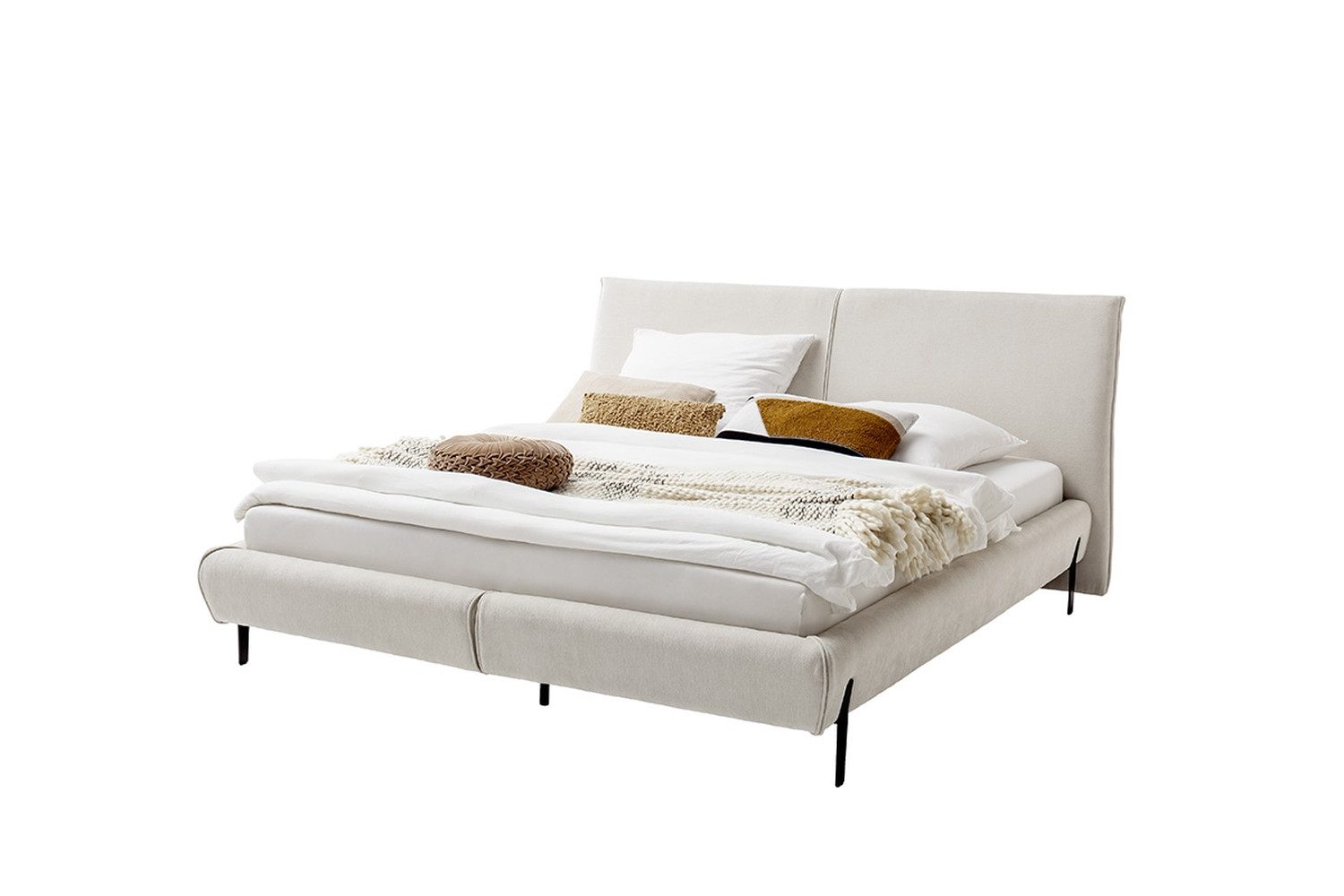 freiraum Polsterbett Pula, Liegefläche 140x200 cm, in Creme - 175x106x228cm (BxHxT)