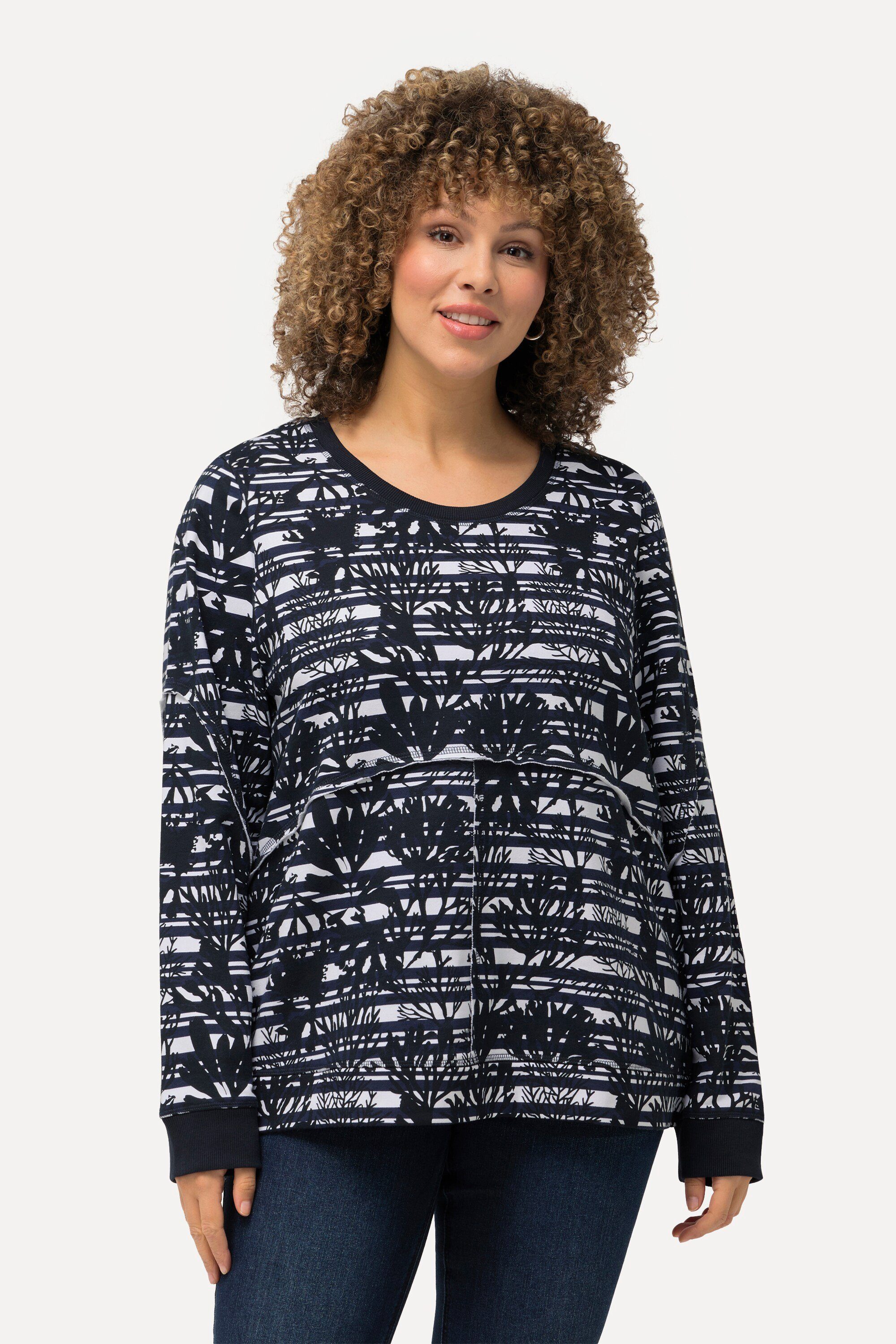 Ulla Popken Sweatshirt Sweatshirt offene Kanten günstig online kaufen