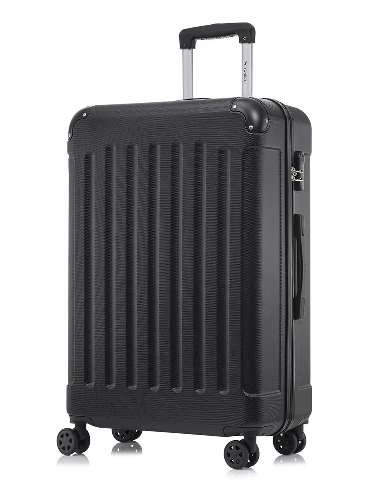 yonsly Hartschalen-Trolley Hartschalen-Koffer Trolley 360° Rollen, robuster Reisekoffer, 4 Rollen, mit Zahlenschloss, für Business und Urlaub 46/55/66/76 cm