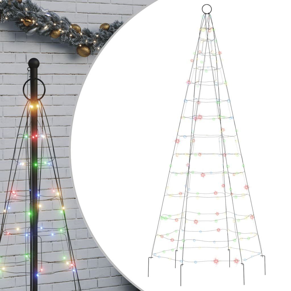 vidaXL Lichterkette 180 cm LED-Weihnachtsbaum für Fahnenmast 200 LEDs Mehrfarbig 180 cm Au, 200-flammig