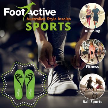 FootActive Einlegesohlen FootActive SPORT, Biomechanische Einlegesohlen für Sport und Freizeit. Perfekte Unterstützung und Dämpfung für Fersen, Füße, Schienbeine und Rücken.