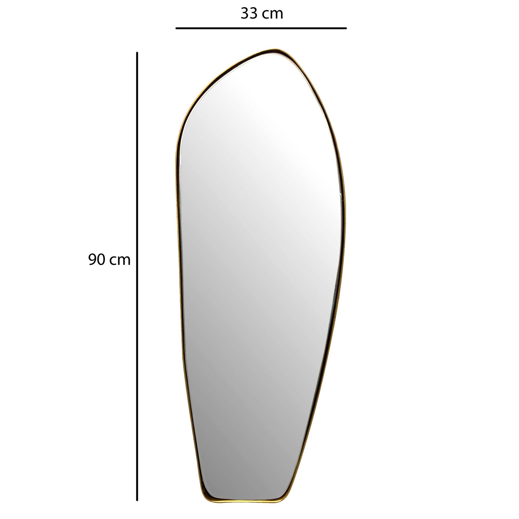 FINEBUY Wandspiegel Design organische Form 90 cm moderner Spiegel asymmetrisch FB102504 (Asymmetrisch 33x90 cm, Dekospiegel Wand Unförmig), Hängespiegel Modern, Flurspiegel Garderobenspiegel