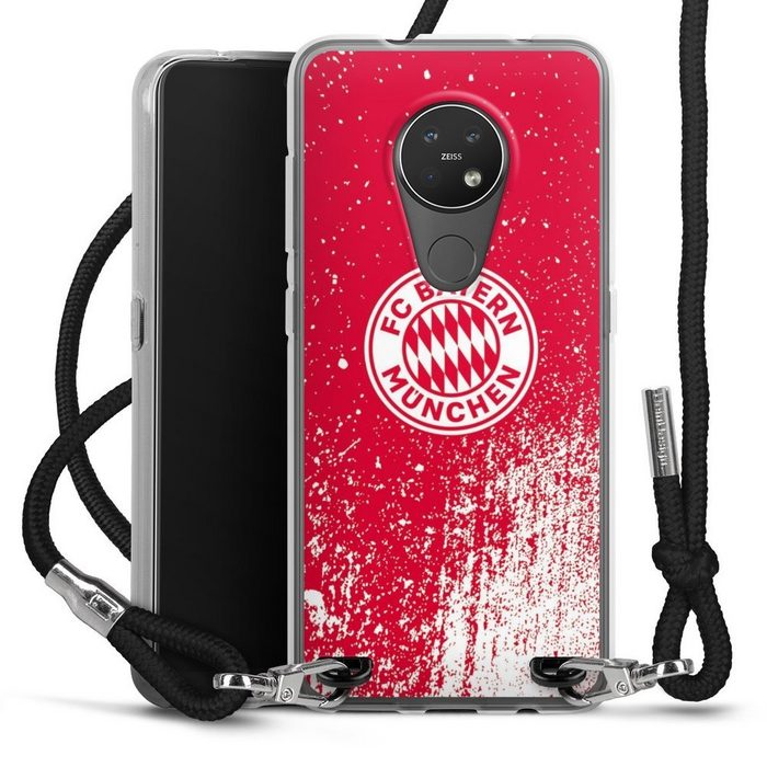 DeinDesign Handyhülle FC Bayern München Offizielles Lizenzprodukt FCB Splatter Rot - FCB Nokia 6.2 Handykette Hülle mit Band Case zum Umhängen Cover mit Kette