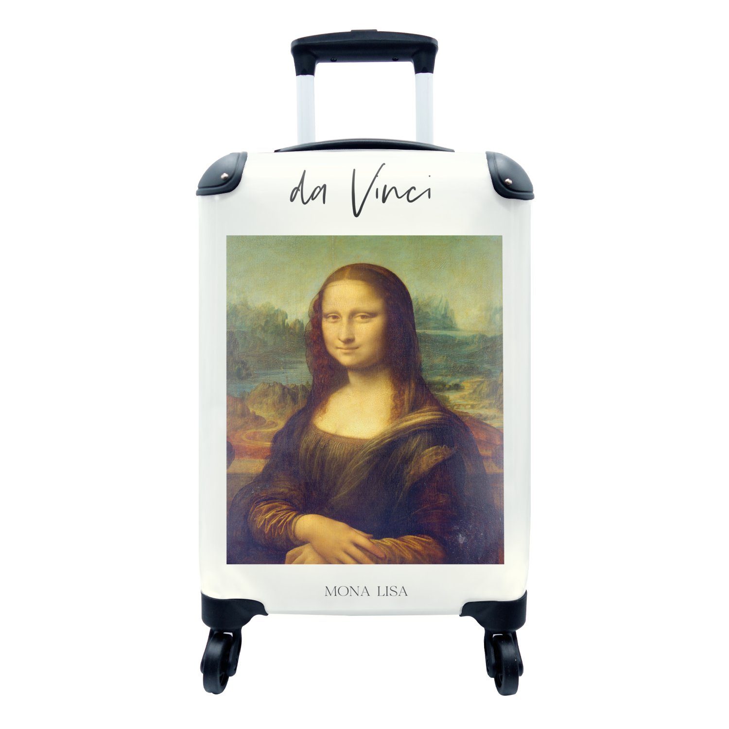 MuchoWow Handgepäckkoffer Mona Lisa - Leonardo da Vinci - Kunst, 4 Rollen, Reisetasche mit rollen, Handgepäck für Ferien, Trolley, Reisekoffer
