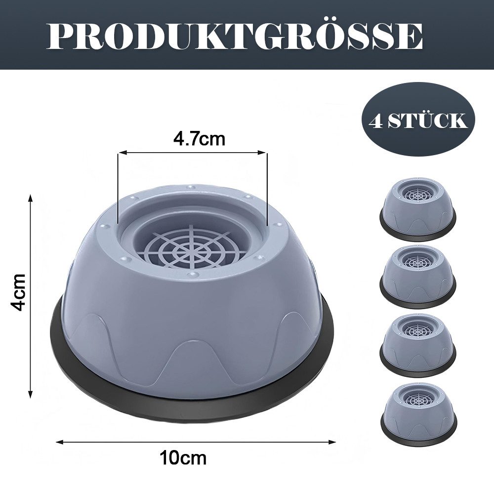TUWENA Vibrationsdämpfer 4 Stück Anti Vibration Waschmaschine Füße, Universal Antirutschmatte, Vibration Dämpfer Pads für Waschmaschine/Trockner/Möbel