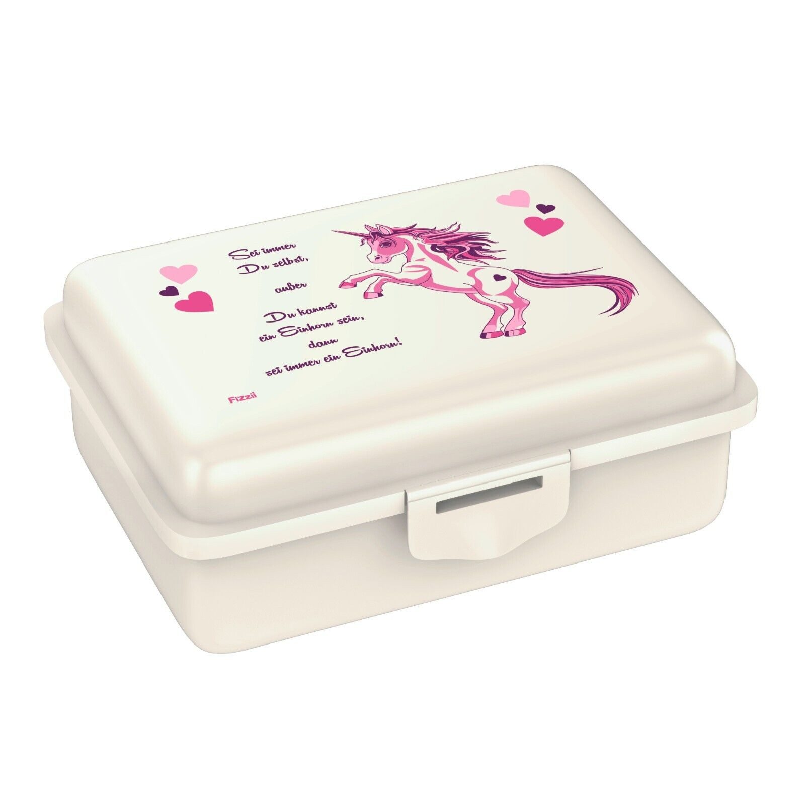 Fizzii Lunchbox bunte Brotdose 18 x 13 x 7 cm, Polyethylen, mit Innengefach zum Rausnehmen