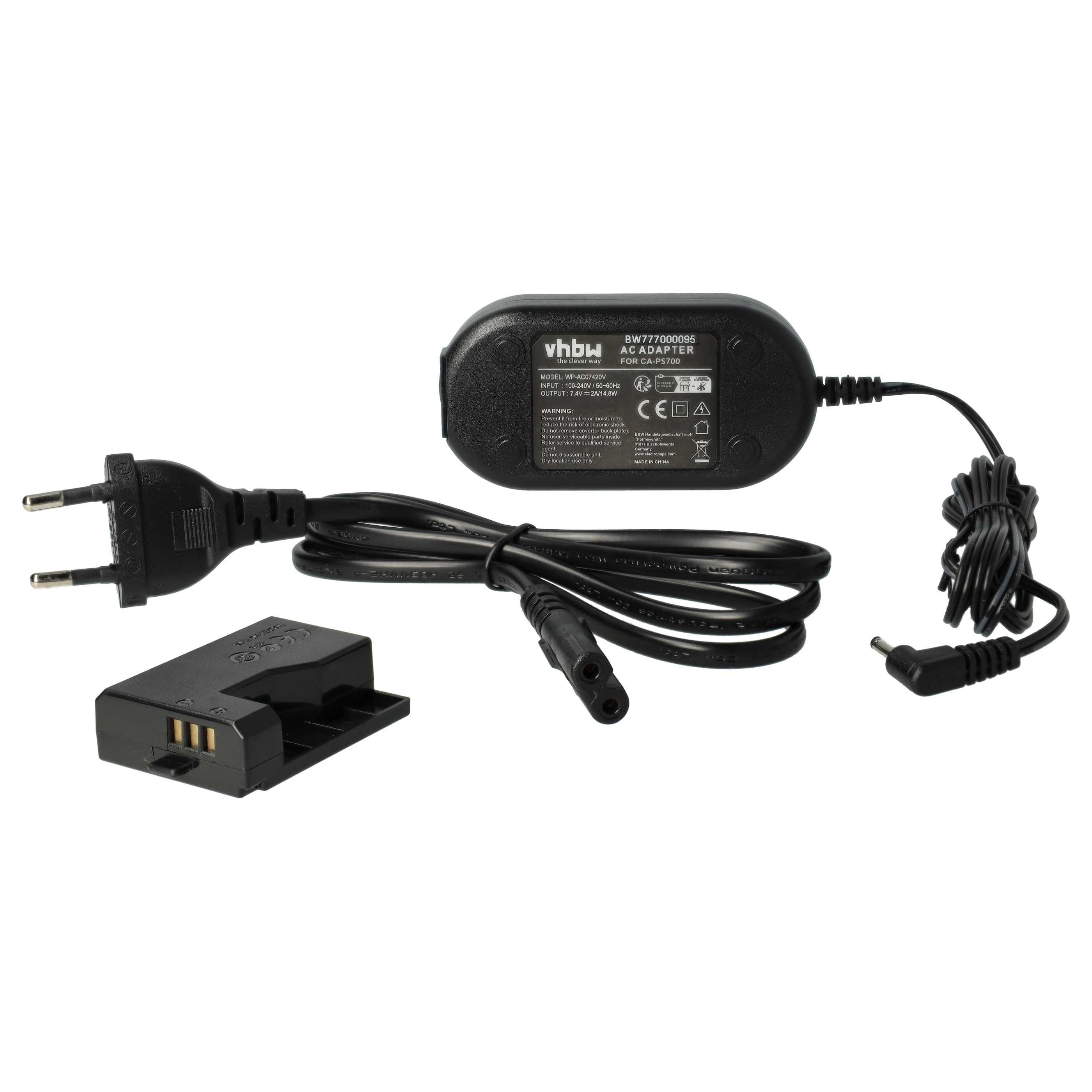 vhbw Ersatz für Canon ACK-E10 für Kamera Netzteil (Netzstecker-Adapter mit Akku-Adapter für Ihre Digitalkamera) von VHBW
