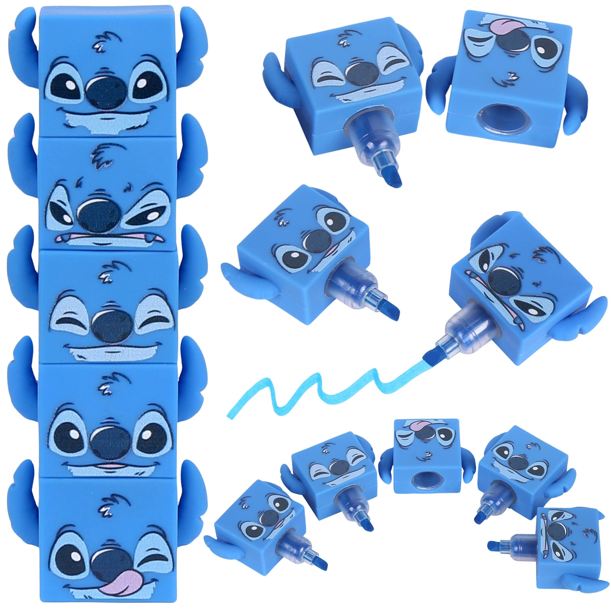 Disney Marker Disney Stitch Textmarker 4in1, blaue Mini-Marker, 4 Stück verbunden