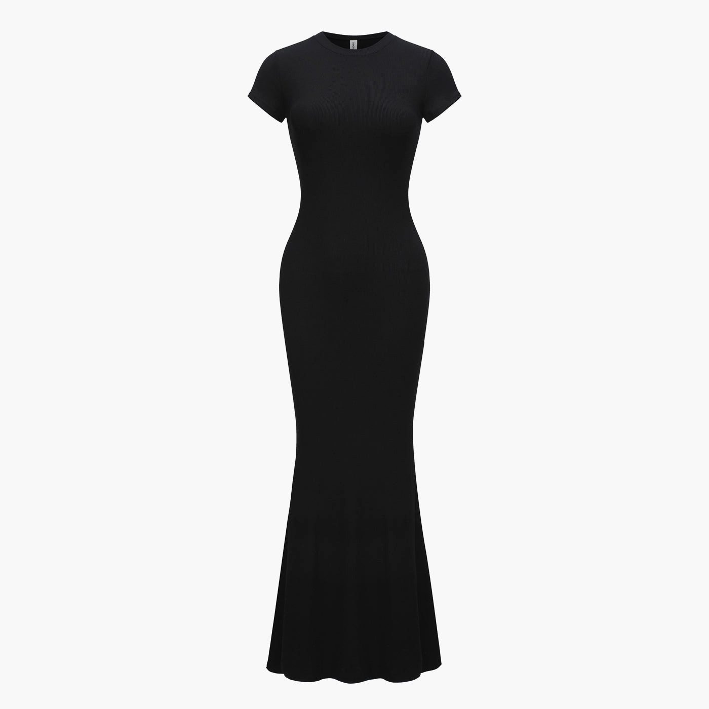 Creamy Fabrics Jerseykleid Ribbed T-Shirt Maxikleid-Schwarz-3XL (1-tlg) günstig online kaufen