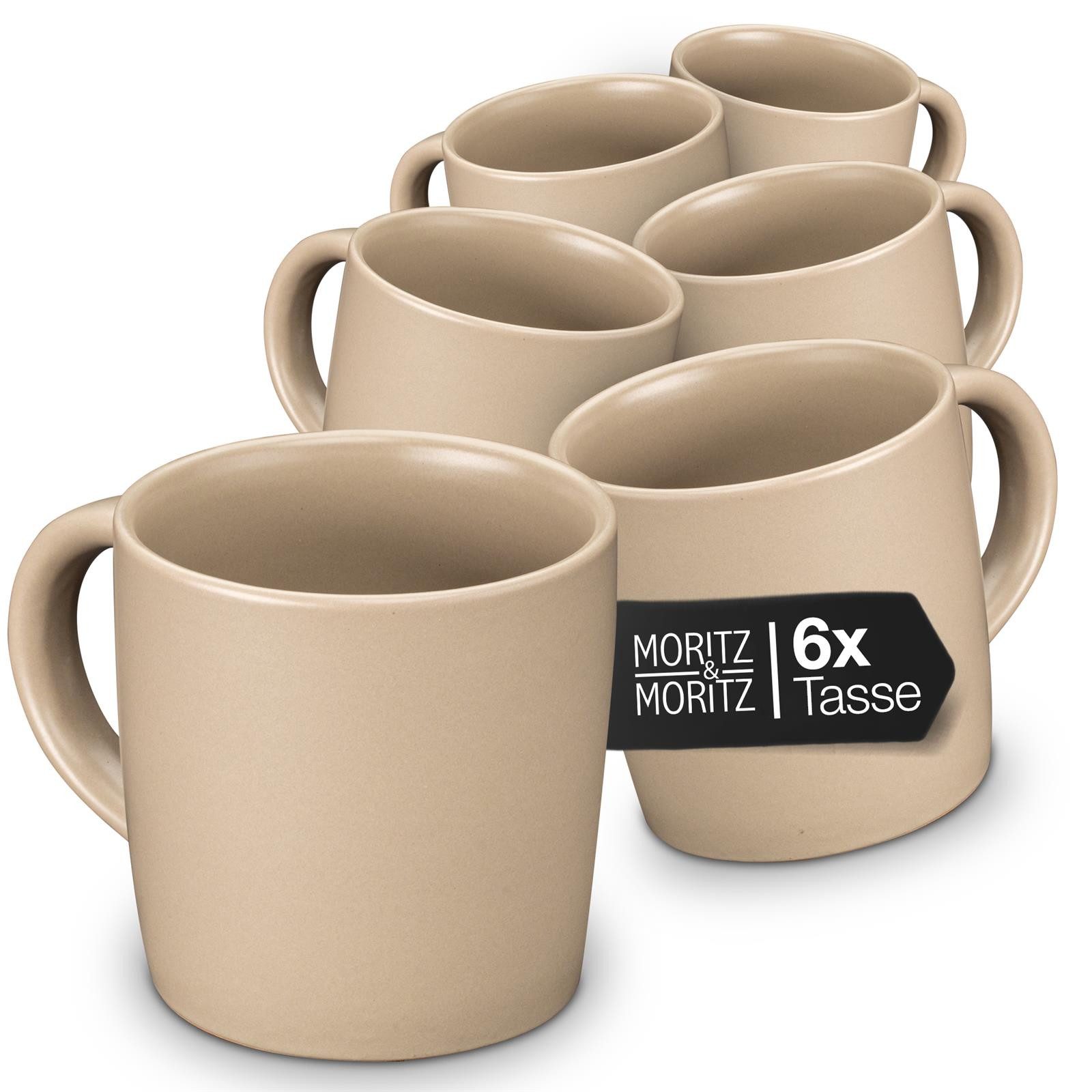 Moritz & Moritz Tasse NORDIC 6x Tassen Taupe, 6-tlg., Steinzeug, für 6 Personen - spülmaschinen- und mikrowellengeeignet