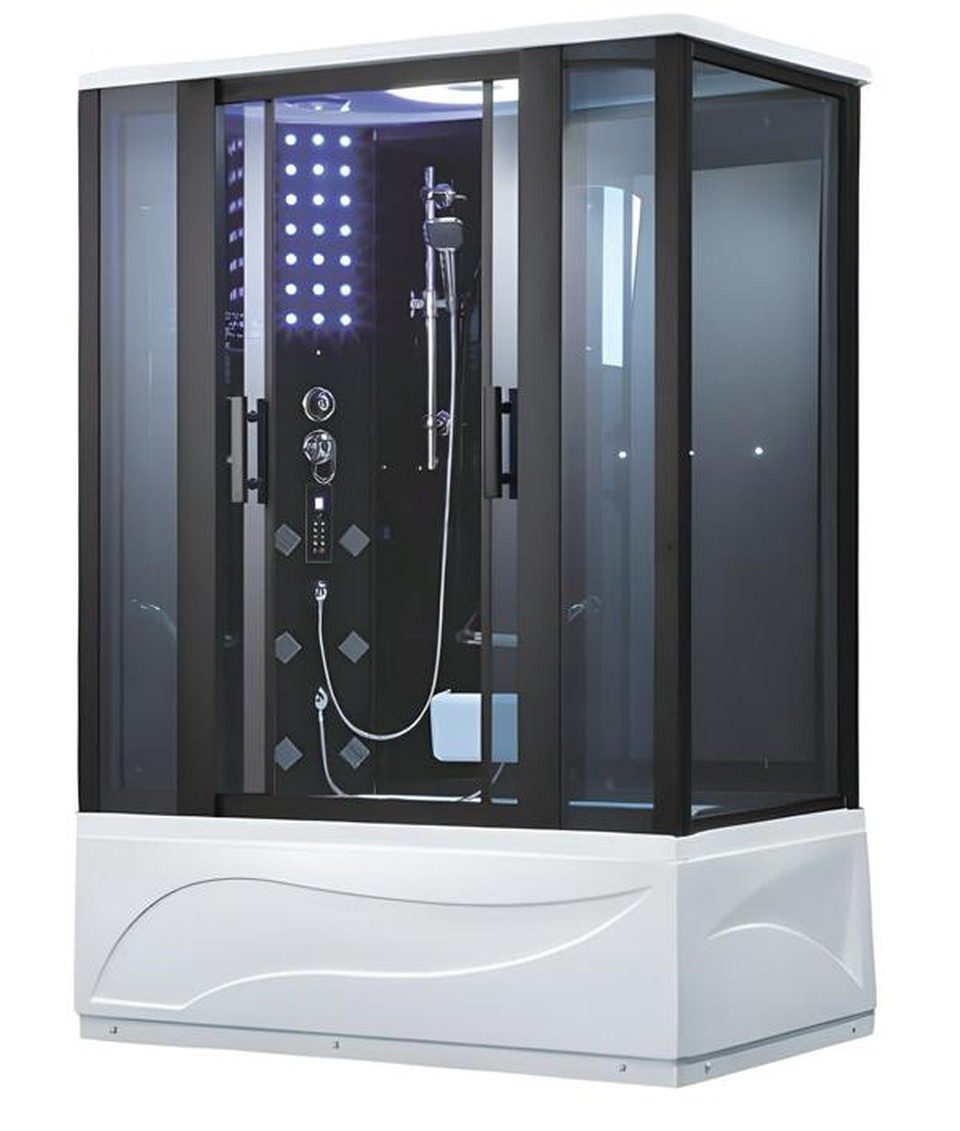 Xlmoebel Dampfdusche Multifunktionsdusche XLMOEBEL mit Massagedüsen und LED-Beleuchtung, BxT: 90x150 cm, 1-tlg., Made in Europa