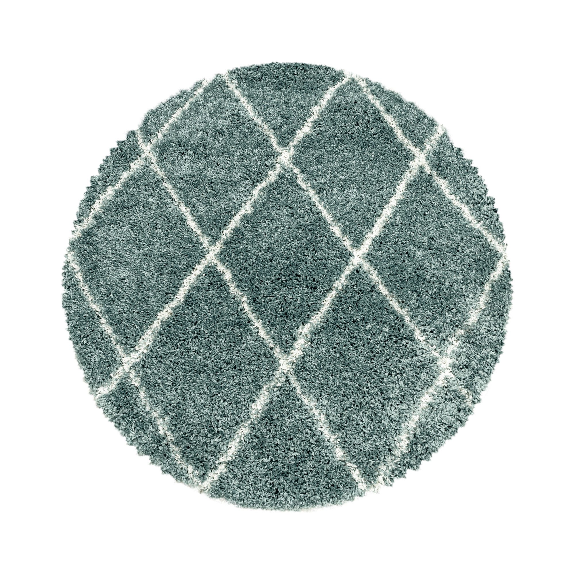 Carpettex Hochflor-Teppich Rauten Design, Rund, Höhe: günstig online kaufen