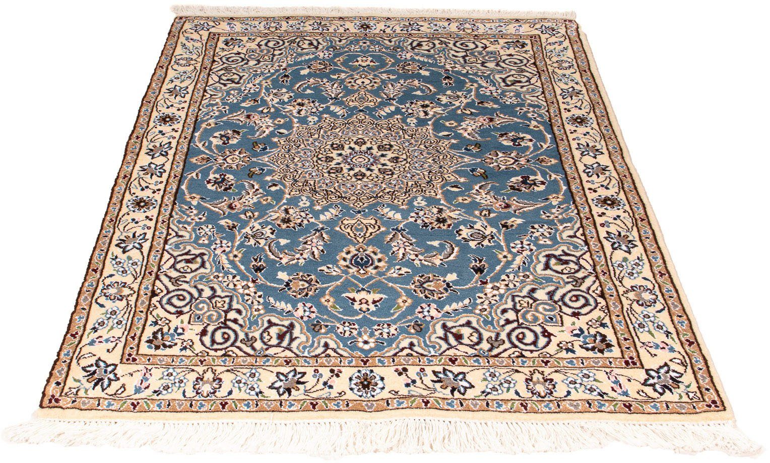 Orientteppich Perser - Nain - Royal - 148 x 98 cm - dunkelblau, morgenland, rechteckig, Höhe: 10 mm, Wohnzimmer, Handgeknüpft, Einzelstück mit Zertifikat