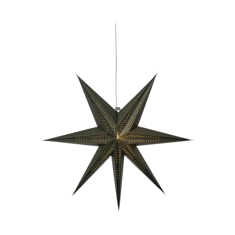 STAR TRADING Montagezubehör Star Trading Papierstern 'Point', Dunkelgrün, 7-zackig, Ø 60cm (Papierstern, Nein), Papierstern "Point" von Star Trading, 42cm breit, 16.5cm hoch