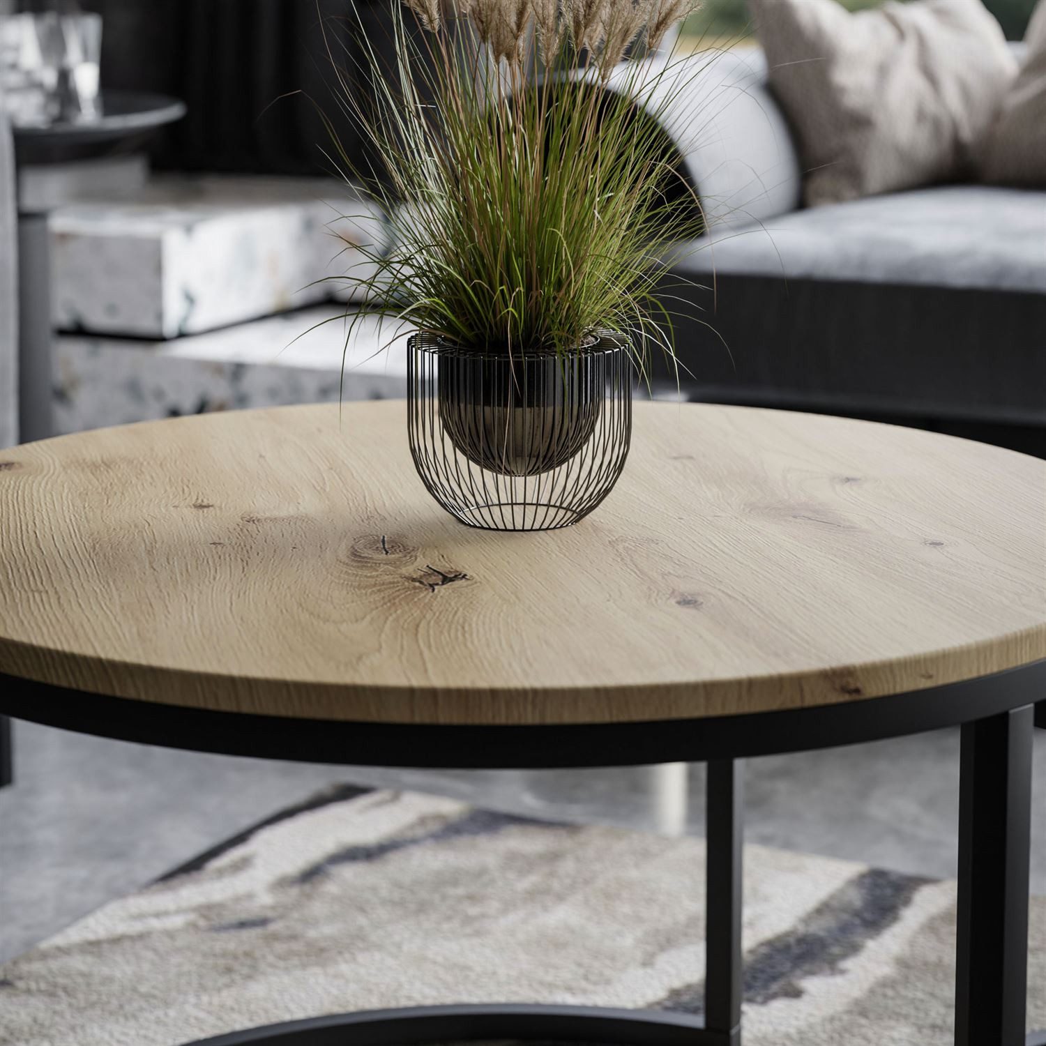 Lookway Couchtisch CIRI MIX 2in1 Runder Tisch (2er Set), Durchmesser: ⌀70 cm und ⌀50 cm