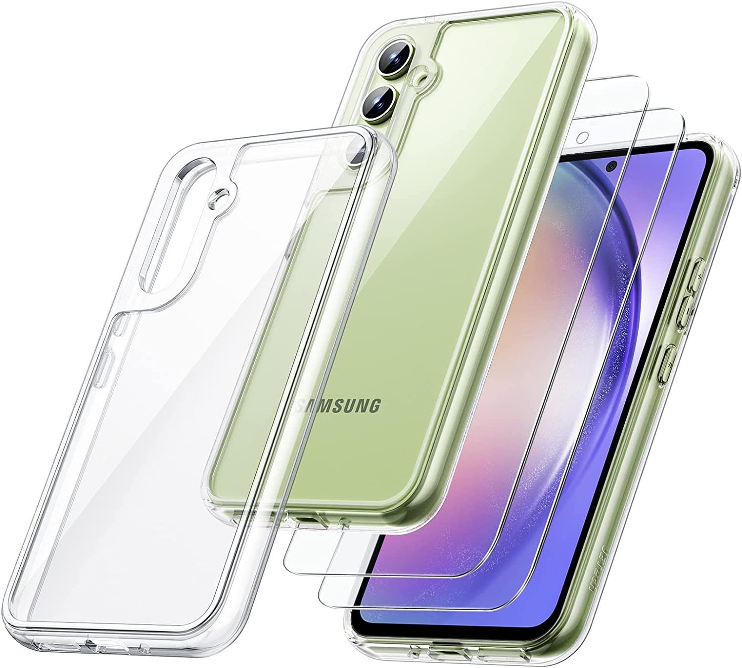 Handyhülle Hülle + 2X Schutzglas für Samsung Galaxy A54 5G Panzerfolie Full