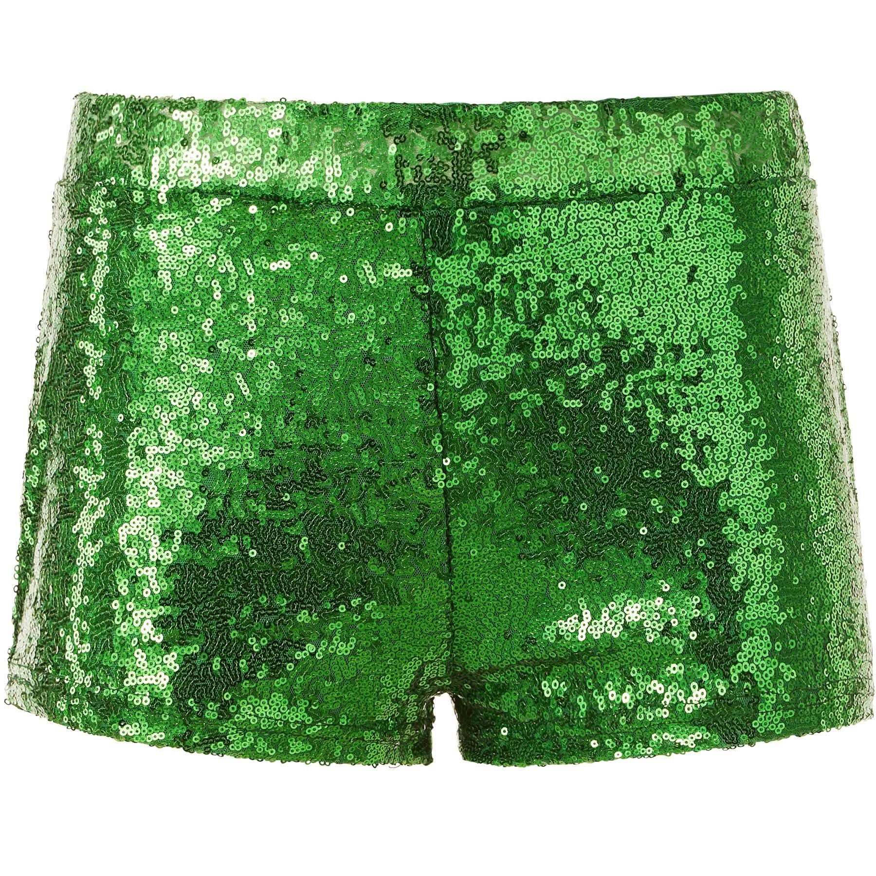 grün Hotpants Pailletten-Shorts dressforfun