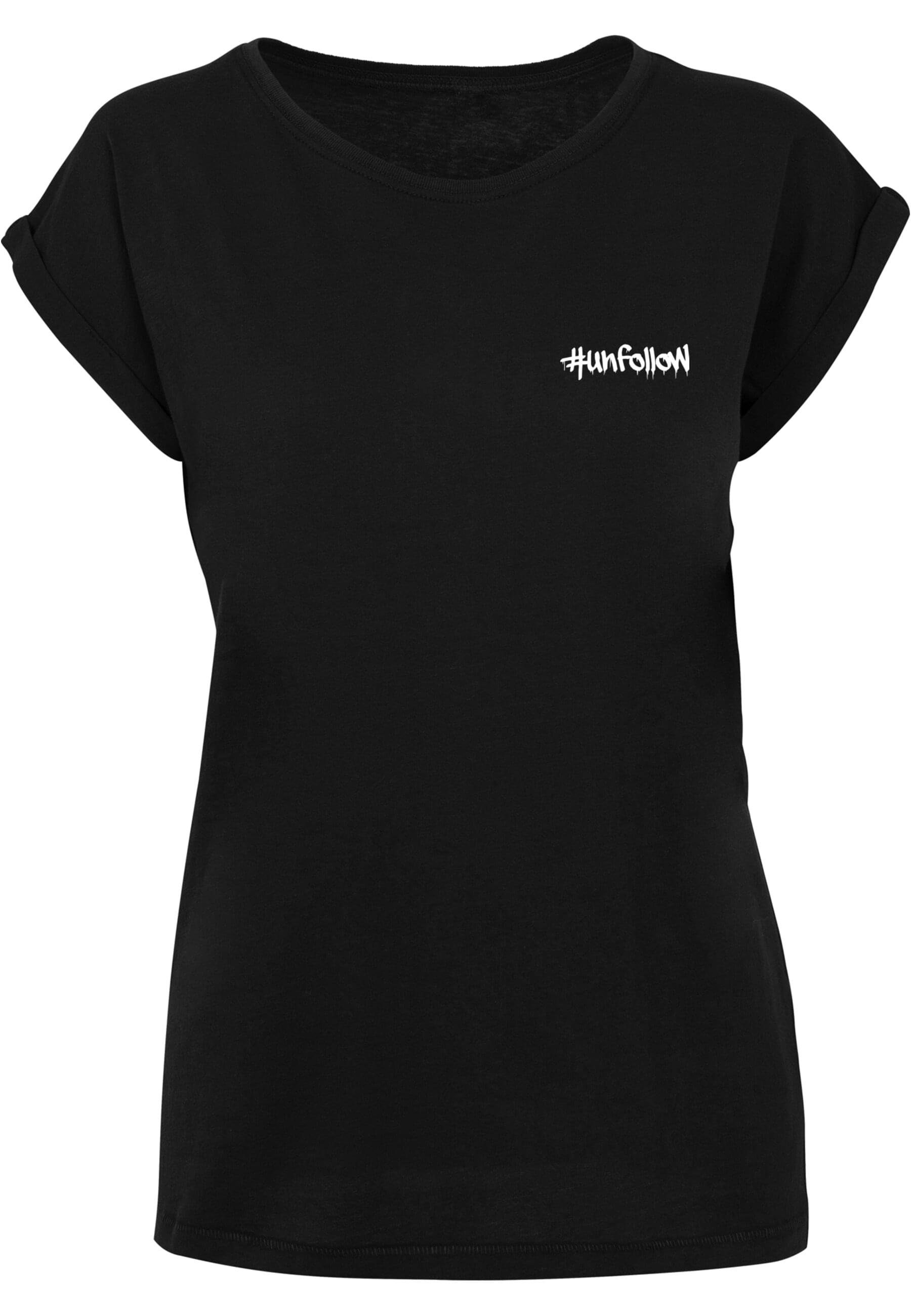 Merchcode T-Shirt Damen Ladies Unfollow Extended Shoulder Tee (1-tlg) black