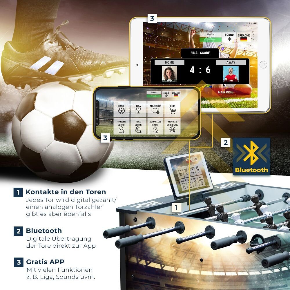 White Kostenlose Sportime Tischkicker Schwarz-Weiß, Connect App Play, und Hamilton Android für Apple & Kickertisch