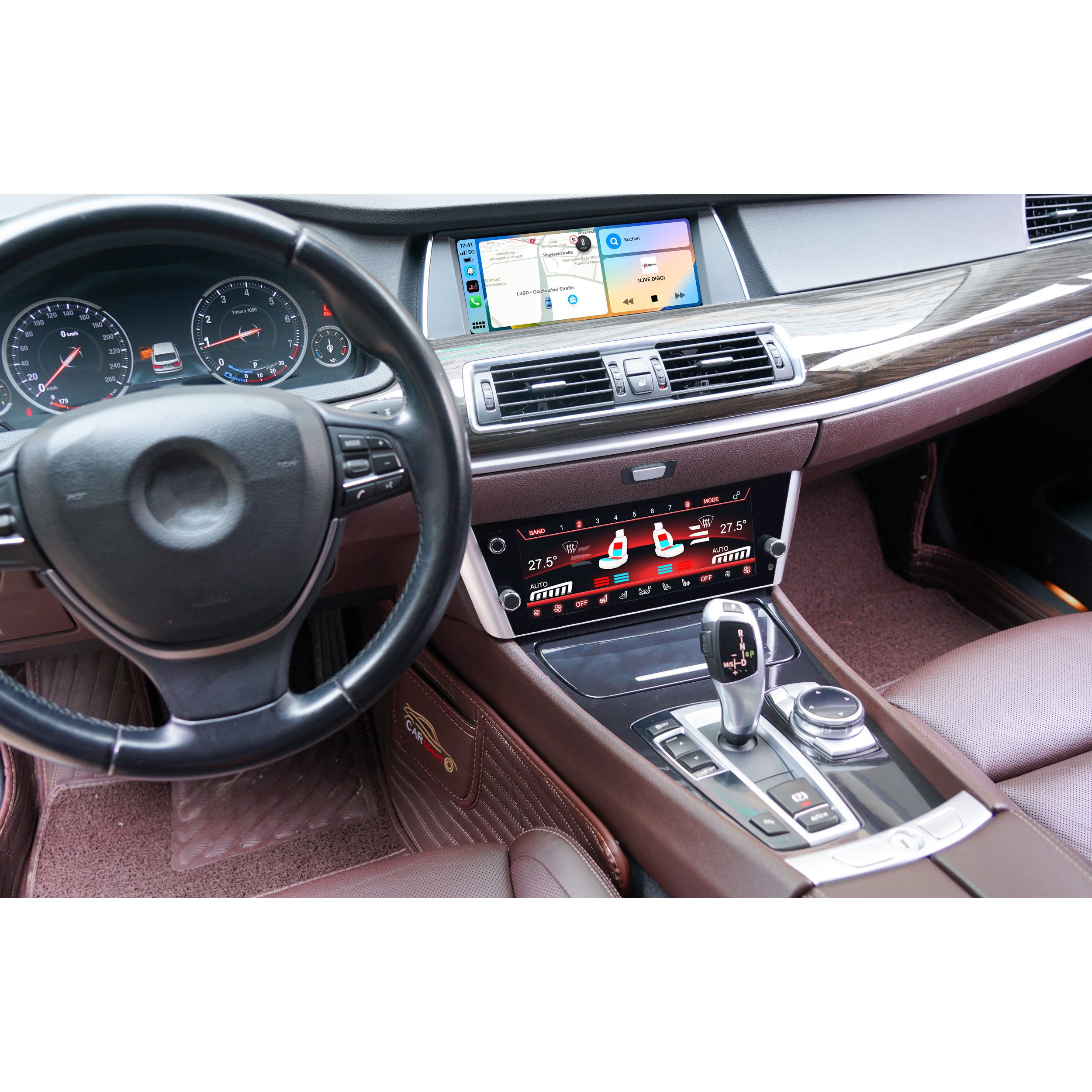 TAFFIO Tachometer Für BMW 5 GT F07 10,25" Touchscreen Klimabedienteil AC Kontrollpanel