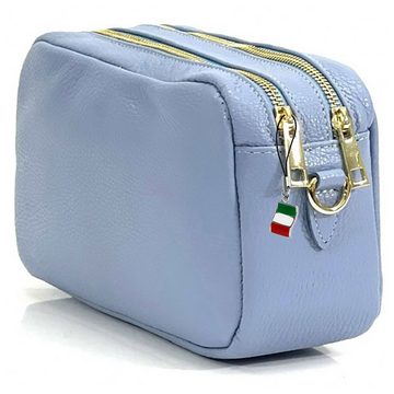 FLORENCE Umhängetasche Florence Umhängetasche Damen Tasche (Umhängetasche), Damen Leder Umhängetasche, hellblau ca. 22cm