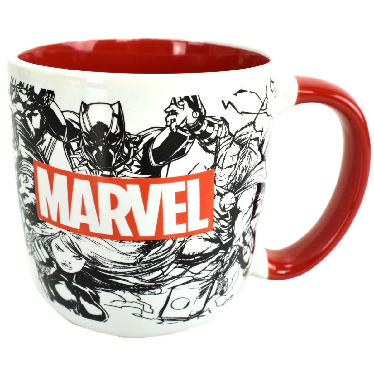 Stor Tasse Tasse Motiv Marvel 380 ml aus Keramik weiß rot, 1-tlg., Keramik, authentisches Design