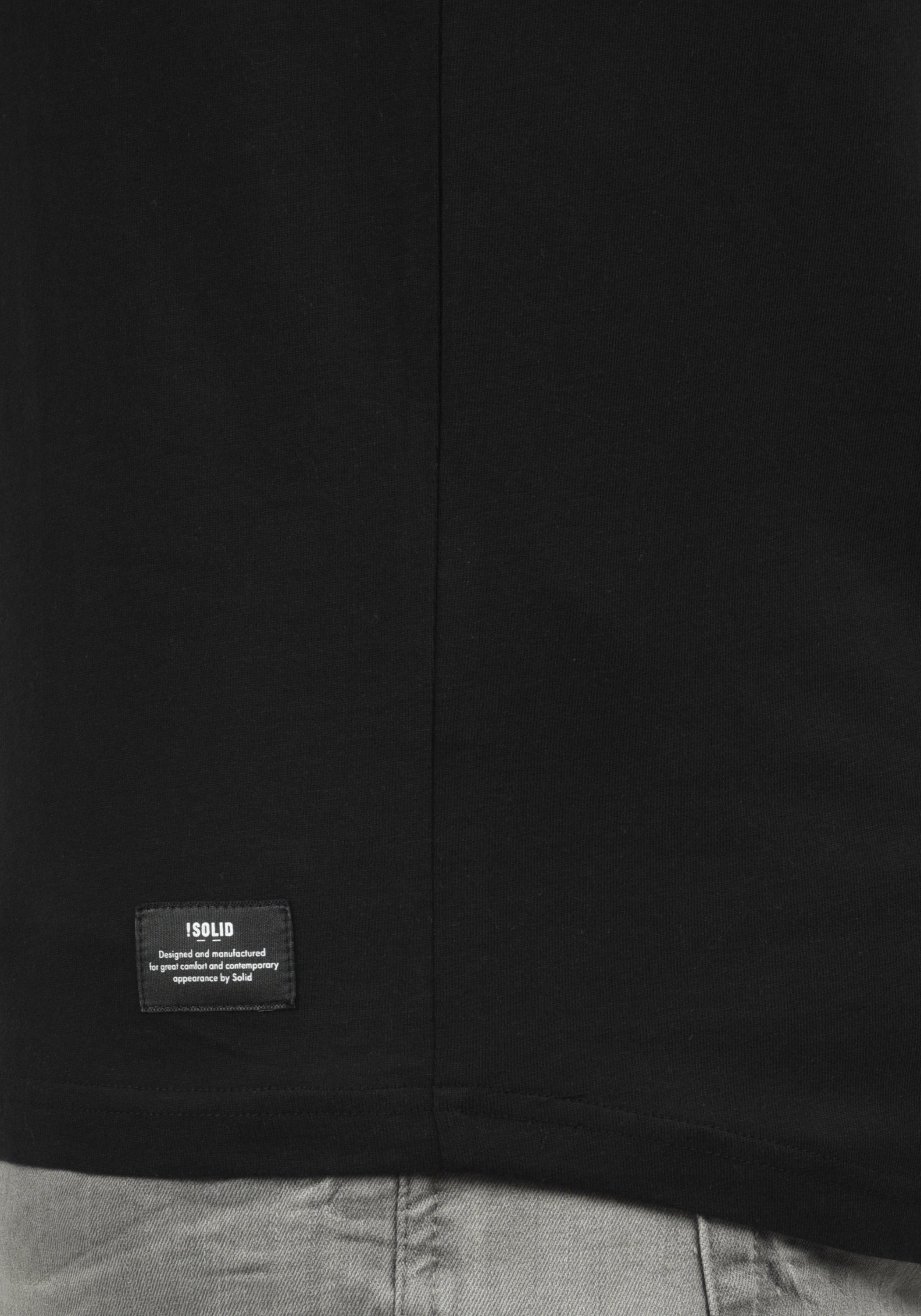 Black Dusty (D9000) Kurzarmshirt Tarnmuster-Print !Solid SDCahil Rundhalsshirt mit