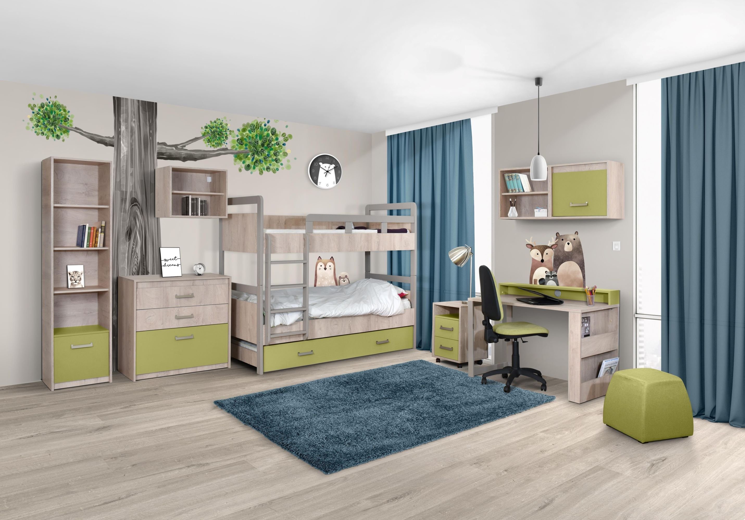 HYPE Rooms cm mit eiche Wandregal | premium KINDER Eiche, Premium 1 Einlegeboden Eiche 60x42x50 Raumteiler