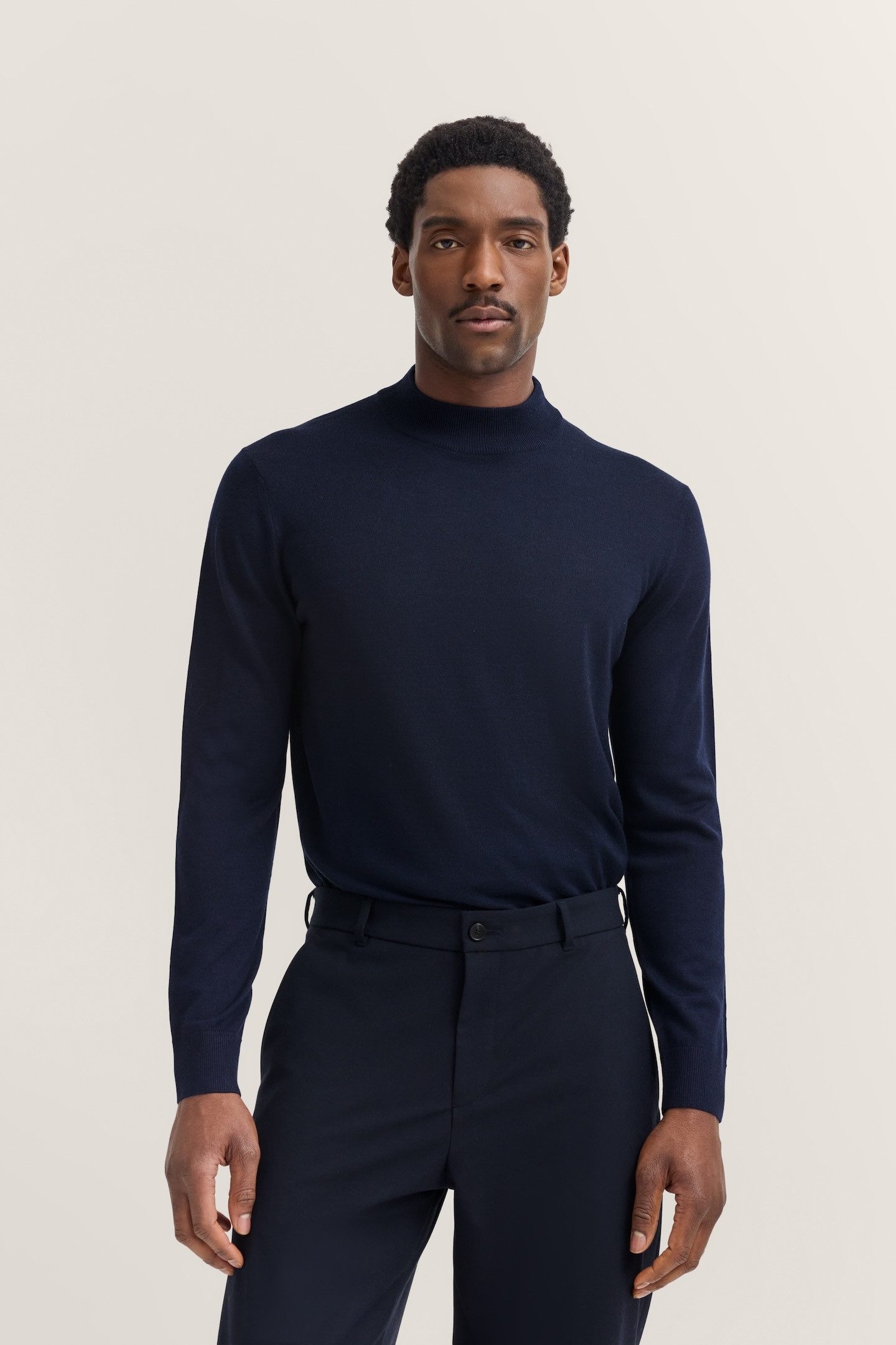 bugatti Rollkragenpullover Regular Fit aus Merino-Wolle-Seide-Mix