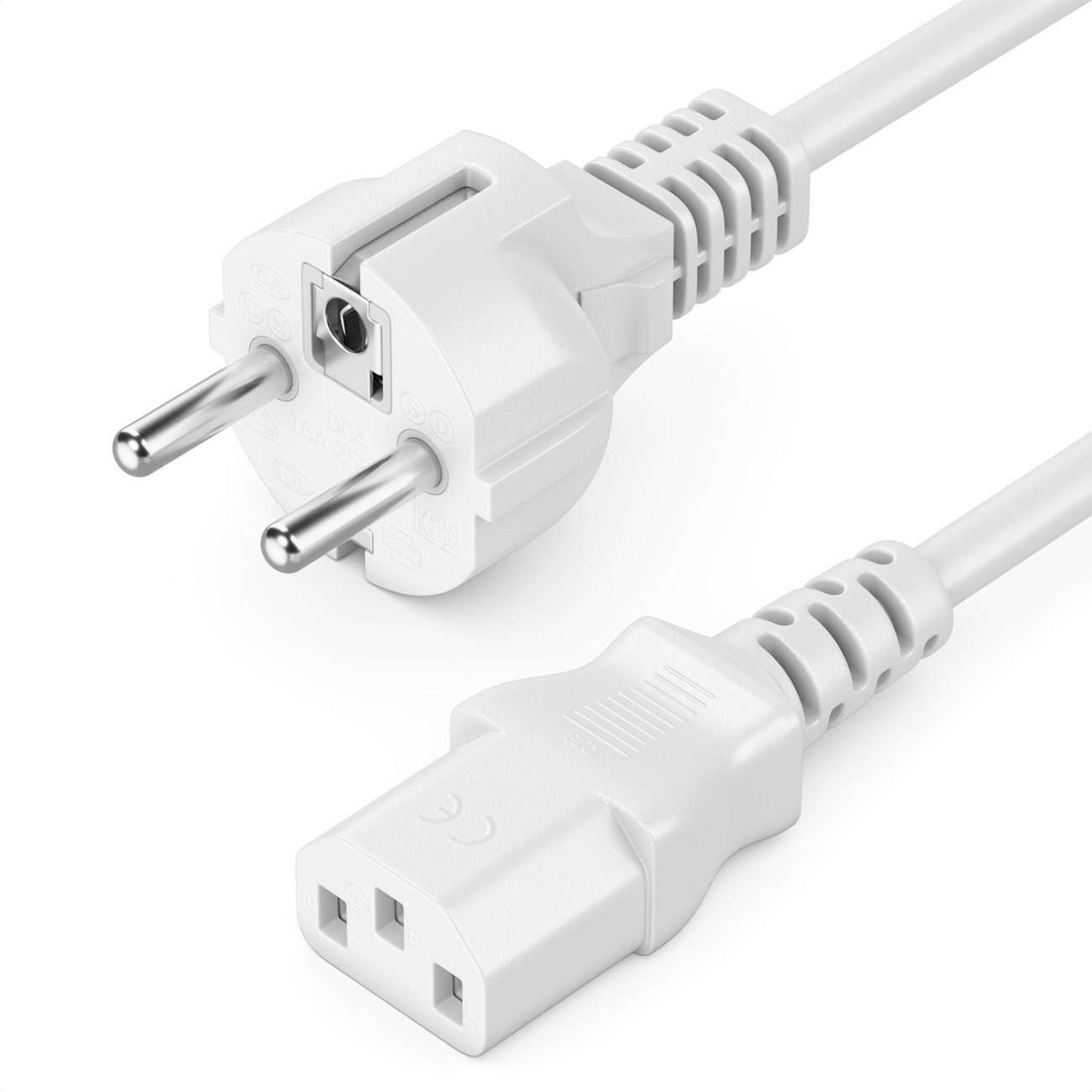 deleyCON 10m Stromkabel Schutzkontakt Typ F (CEE 7/4) auf C13 Buchse Stromkabel