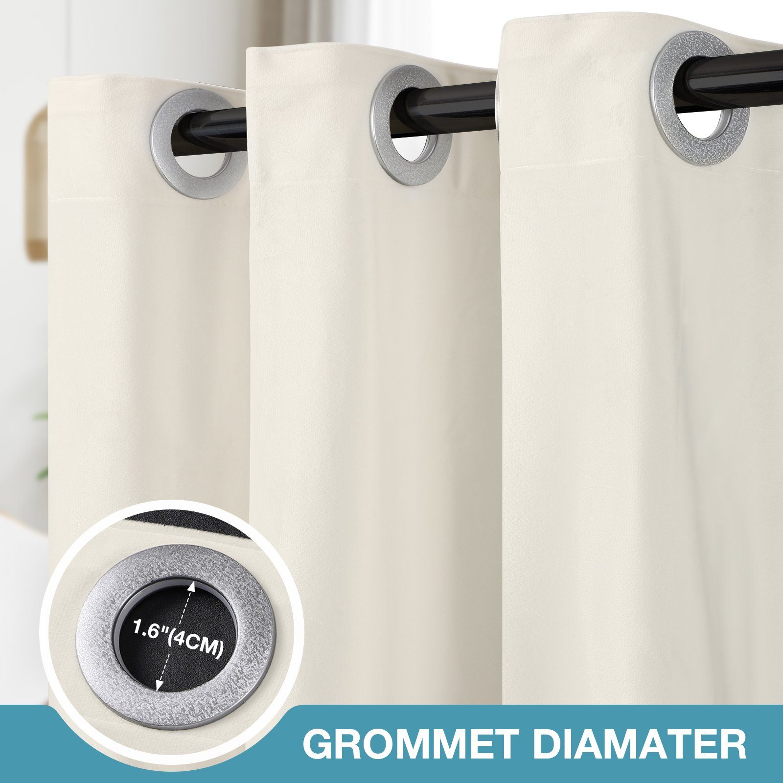 Sunicol Türvorhang Samt 100% Blickdicht Thermovorhang mit Ösen, Winter Kälteschutz, Sichtschutz, Hitzeschutz, Energiesparen