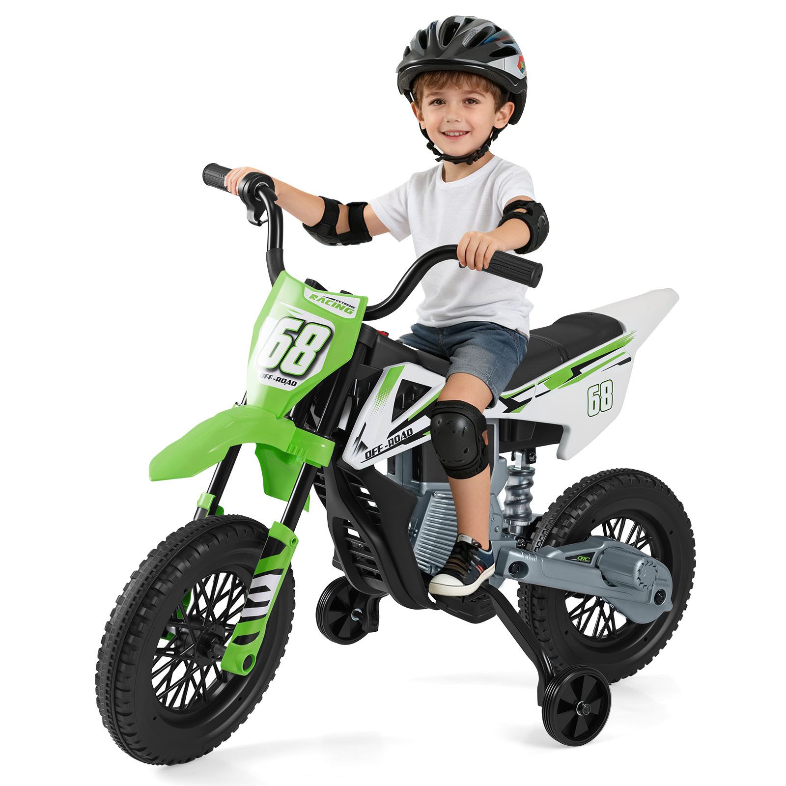 KOMFOTTEU Elektro-Kindermotorrad, Belastbarkeit 30 kg, Kindermotorrad mit Fußpedalen, Musik & Stoßdämpfungm