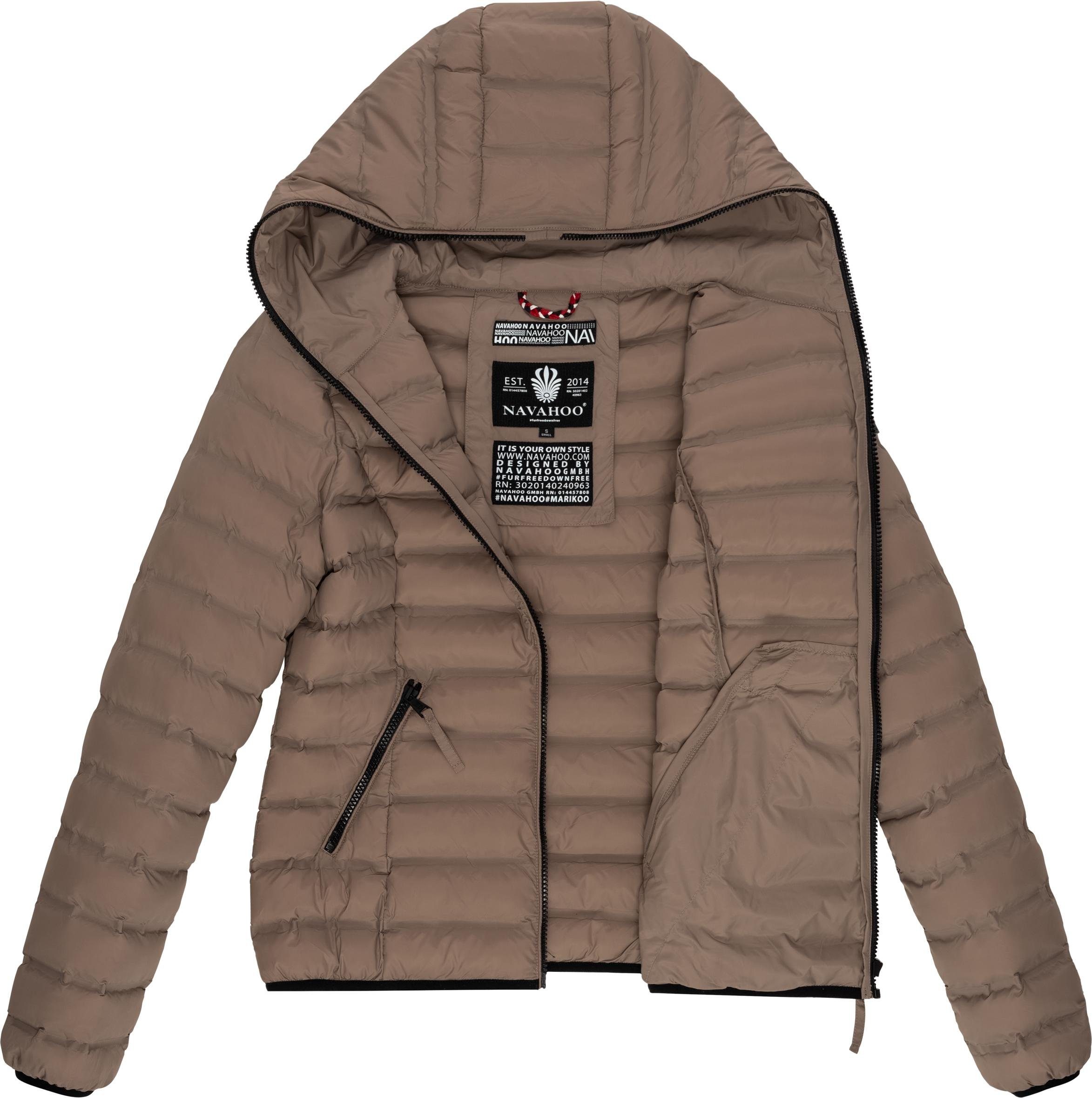 Neevia mit modische Damen Steppjacke taupe Navahoo Kapuze Übergangsjacke