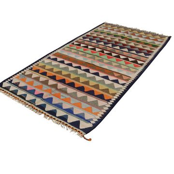 Orientteppich Kelim Fars 141x263 Handgeknüpfter Orientteppich / Perserteppich, Nain Trading, rechteckig, Höhe: 4 mm
