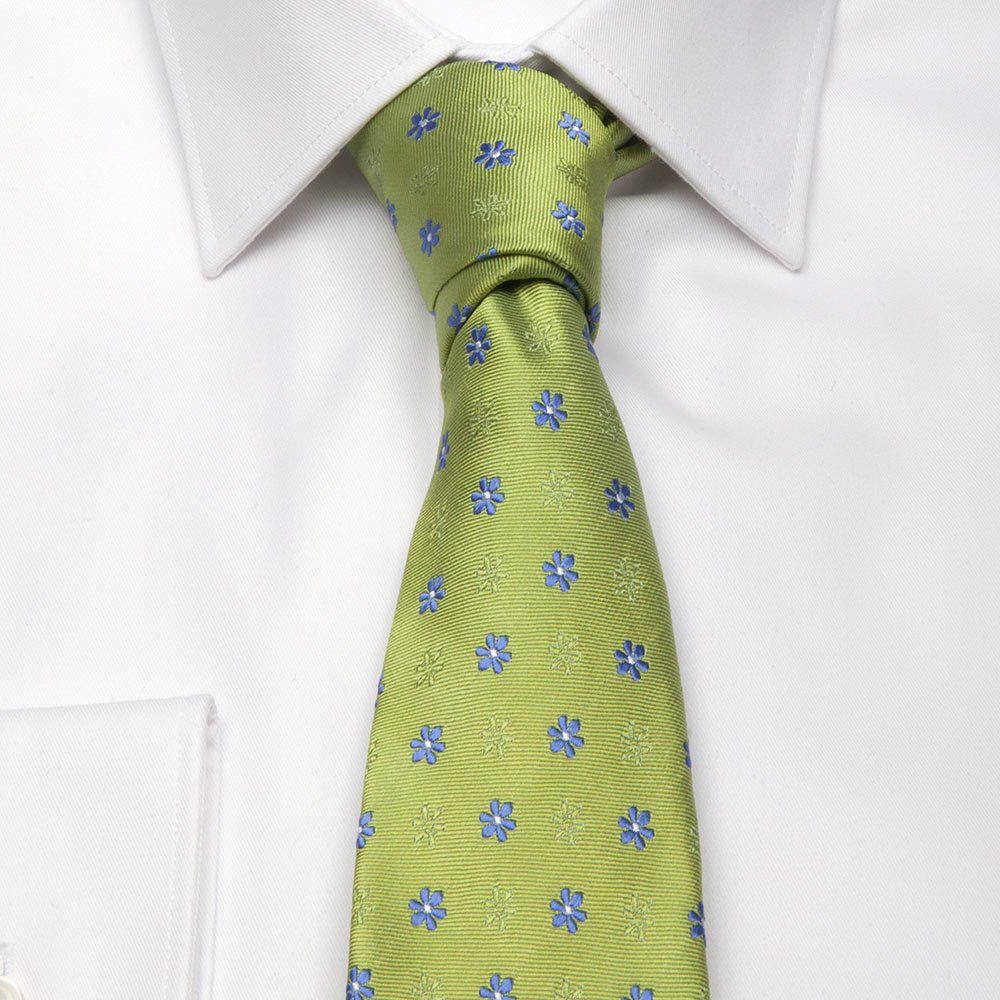 cm) Krawatte BGENTS Seiden-Jacquard Krawatte Greenery mit (8 Breit Blüten-Muster