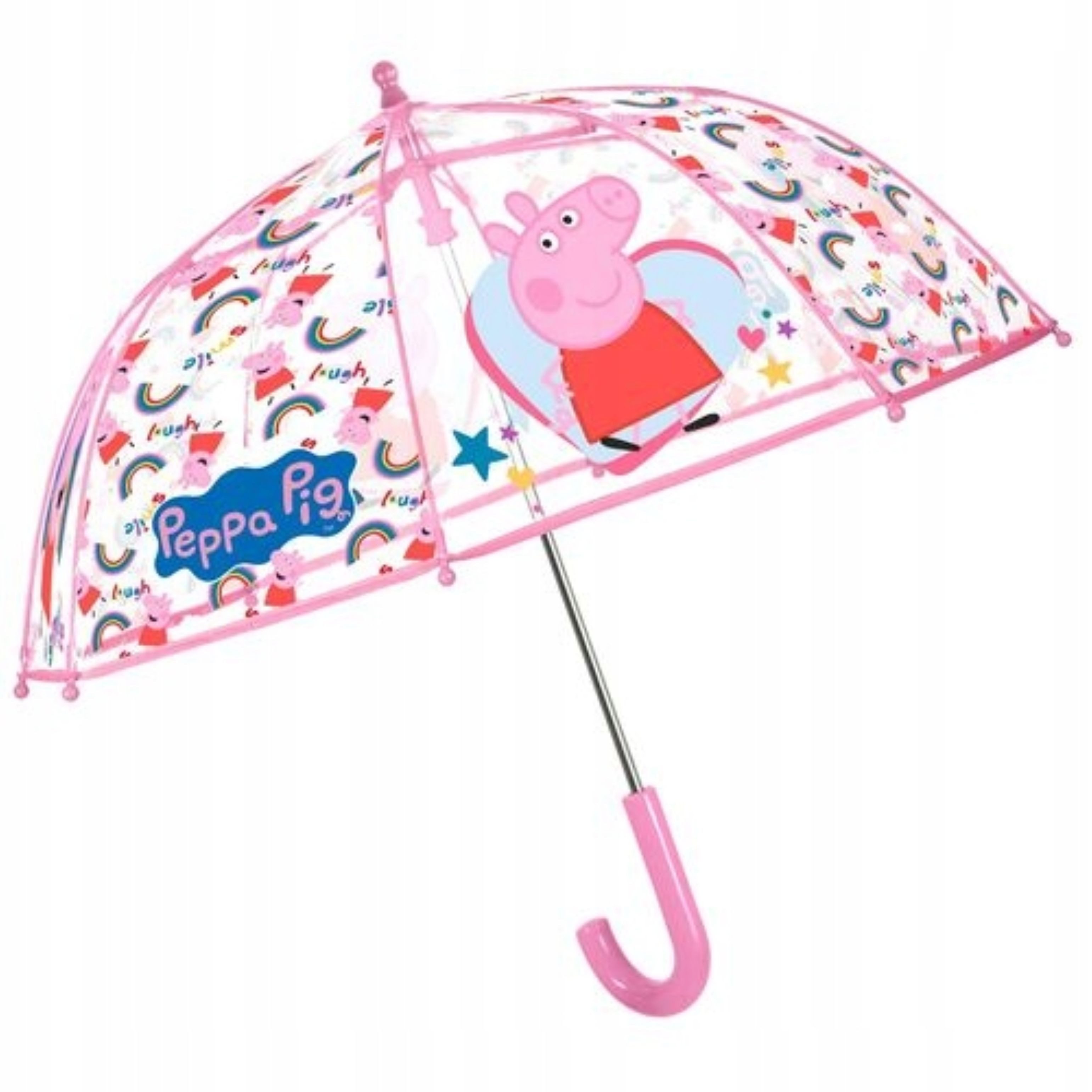 Festivalartikel Stockregenschirm Peppa Pig Kinder Regenschirm Transparent – Automatik Lizenz Cerda