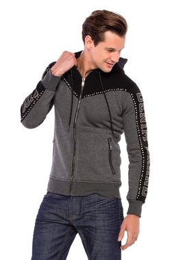 Cipo & Baxx Sweatjacke mit coolem Nietenbesatz