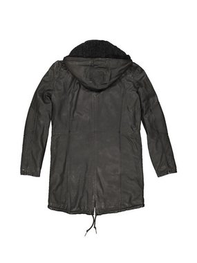 emilio adani Lederjacke Leder-Parka mit abnehmbarer Kapuze