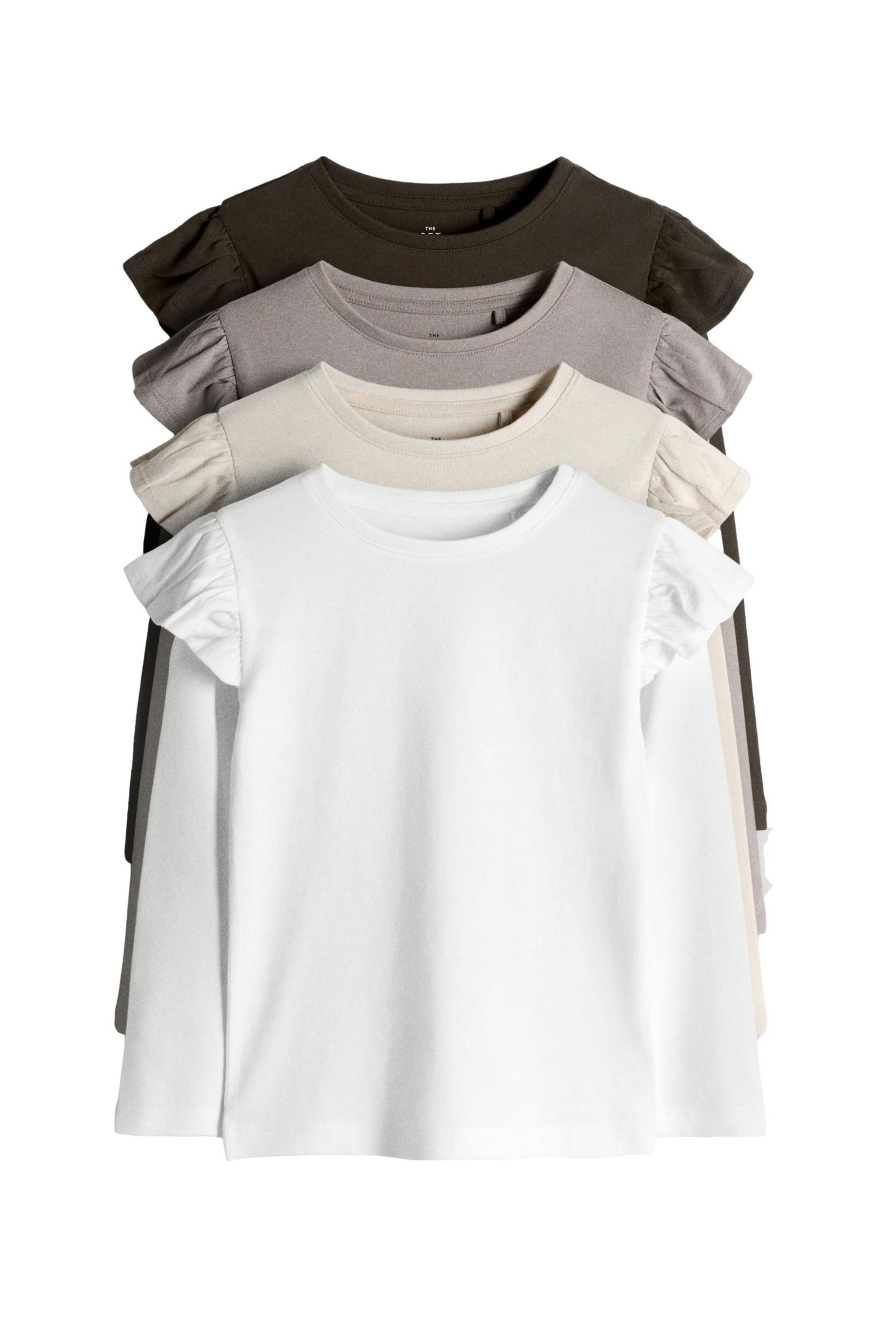 Langarmshirt The Set Langarmoberteile mit Raffdetails, 4er-Pack